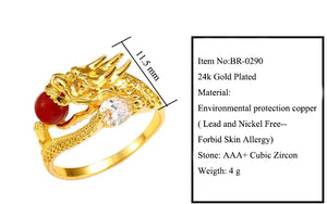 Inlaid Zirconium Men's Dragon Ring