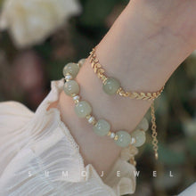 Load image into Gallery viewer, Double Bracelet Rounded Jade Set
