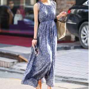 Sleeveless Floral Long Dress Skirt – Elegant & Breezy