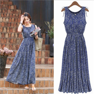 Sleeveless Floral Long Dress Skirt – Elegant & Breezy