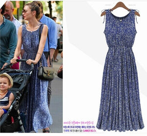 Sleeveless Floral Long Dress Skirt – Elegant & Breezy