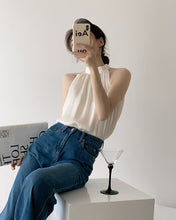 Load image into Gallery viewer, High Quality French Chiffon Shirt Halter Neck Off Shoulder Top
