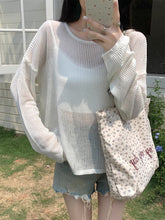 Load image into Gallery viewer, Thin simple casual solid color loose long-sleeved sweater
