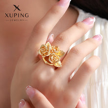 Load image into Gallery viewer, 24K Gold Plated Frosted Rose Open Ring
