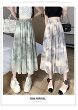 Load image into Gallery viewer, Tie-dye ink printing skirt elastic waist high waist a-line skirt umbrella skirt
