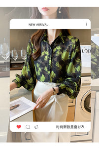 Jacquard fabric chiffon elegant commuting shirt