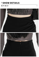 Load image into Gallery viewer, Autumn and winter niche irregular slit high-waisted hip-covering A-line skirt
