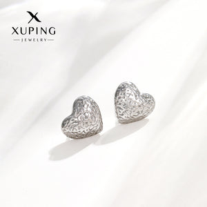 Retro Love Texture Totem Heart-Shaped Earrings