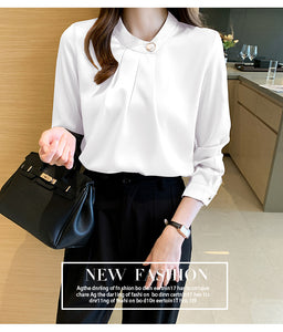 Professional shirt design niche long-sleeved satin commuter top