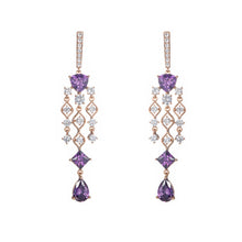 Load image into Gallery viewer, Purple Colored Geometric Earrings
