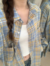 Load image into Gallery viewer, American retro plaid long sleeve loose casual shirt jacket
