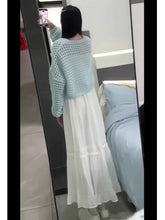 Load image into Gallery viewer, Gentle wind slimming off-shoulder ice silk v-neck sweater jacket
