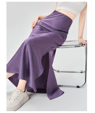 Load image into Gallery viewer, Satin dark pattern jacquard slimming and drapey A-line fishtail skirt
