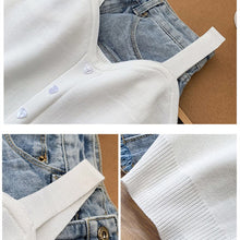 Load image into Gallery viewer, Knitted suspender love button cute inner and outer vest
