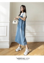 Load image into Gallery viewer, versatile denim suspender skirt
