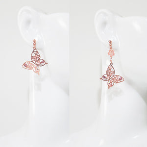 S925 Sakura Butterfly Ear Clip Earrings