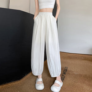 Ice silk lazy casual sunscreen leggings cotton and linen bloomers