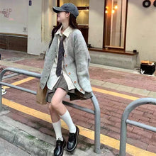 Load image into Gallery viewer, Autumn and winter lazy style retro v-neck sweater jacket
