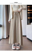 Load image into Gallery viewer, Drawstring tie slimming soft waxy knitted skirt
