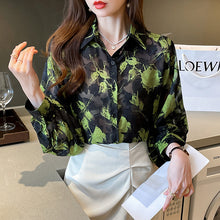 Load image into Gallery viewer, Jacquard fabric chiffon elegant commuting shirt
