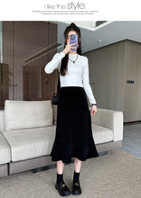 Load image into Gallery viewer, High-waisted fishtail skirt for petite slimming pear-shaped body
