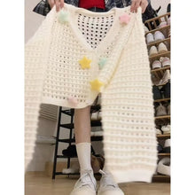 Load image into Gallery viewer, Gentle wind slimming off-shoulder ice silk v-neck sweater jacket
