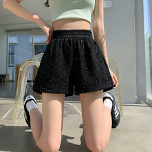 Load image into Gallery viewer, Sequined high-waist slimming loose a-line casual shorts
