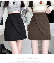 Load image into Gallery viewer, Pleated casual high-waisted hip-covering A-line skirt
