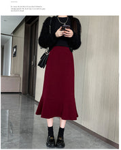 Load image into Gallery viewer, High-waisted fishtail skirt for petite slimming pear-shaped body
