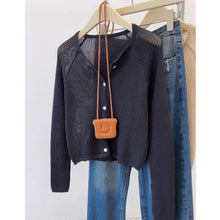 Load image into Gallery viewer, Hollow knitted micro-transparent simple ice silk sun protection jacket
