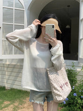 Load image into Gallery viewer, Thin simple casual solid color loose long-sleeved sweater
