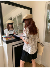 Load image into Gallery viewer, All-match embroidered lapel short-sleeved loose shirt

