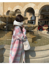 Load image into Gallery viewer, Gentle girly plaid high-end long coat
