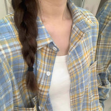 Load image into Gallery viewer, American retro plaid long sleeve loose casual shirt jacket
