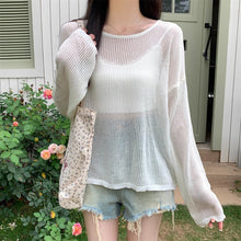 Load image into Gallery viewer, Thin simple casual solid color loose long-sleeved sweater
