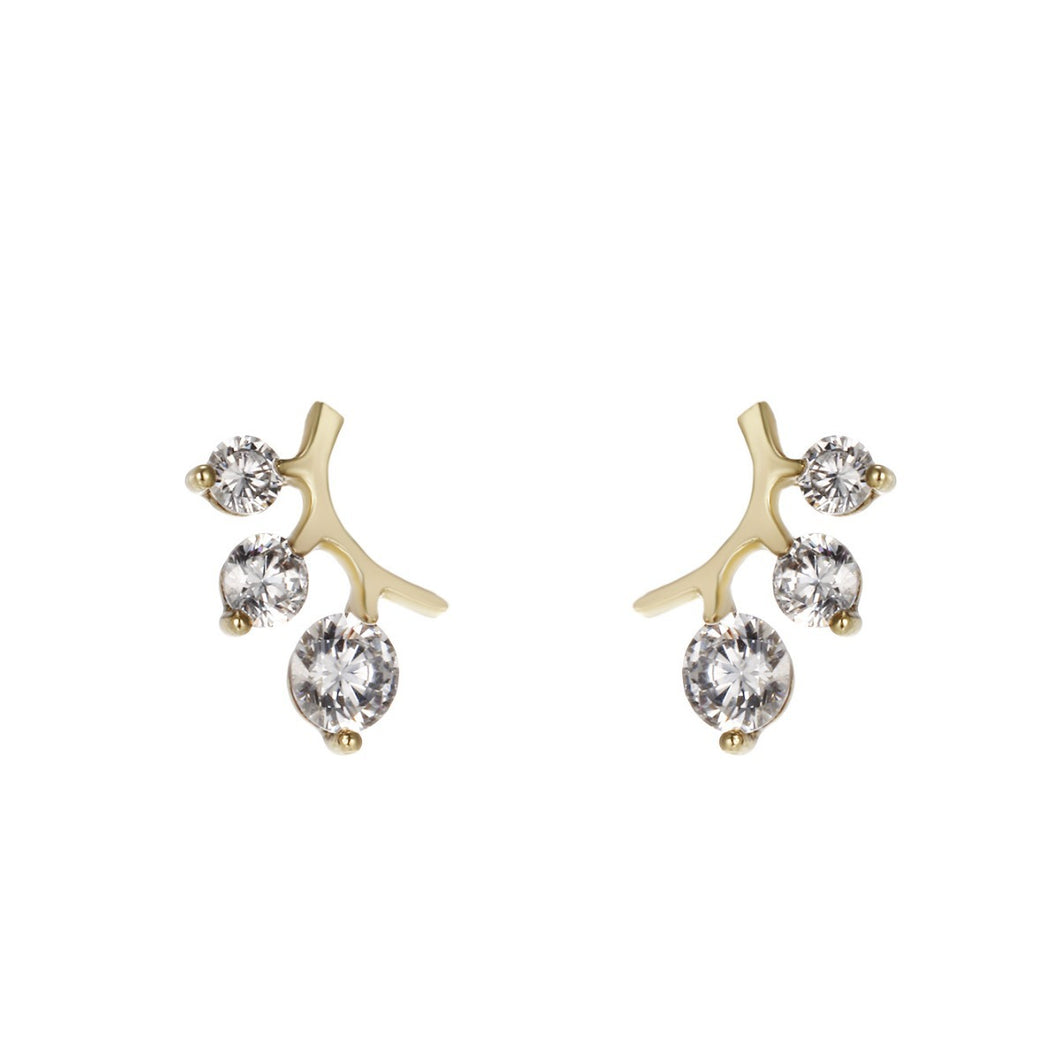 Gold Plated Light Weight Brass Stud Earring