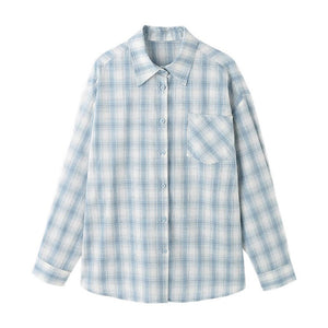 Plaid Spring and Autumn Lazy Style Temperament Sunscreen Shirt Jacket