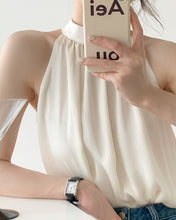 Load image into Gallery viewer, High Quality French Chiffon Shirt Halter Neck Off Shoulder Top
