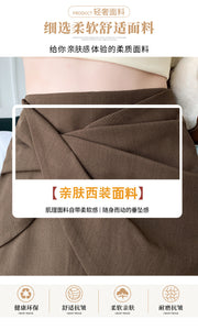 Pleated casual high-waisted hip-covering A-line skirt