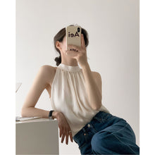 Load image into Gallery viewer, High Quality French Chiffon Shirt Halter Neck Off Shoulder Top
