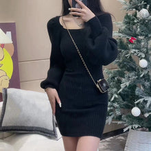 Load image into Gallery viewer, High-end pure lust-style knitted dress for a high-end wealthy daughter
