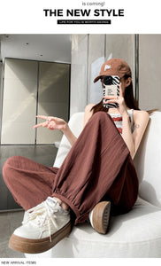Ice silk lazy casual sunscreen leggings cotton and linen bloomers