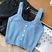 Load image into Gallery viewer, Knitted suspender love button cute inner and outer vest
