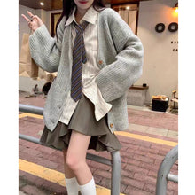 Load image into Gallery viewer, Autumn and winter lazy style retro v-neck sweater jacket
