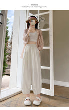 Load image into Gallery viewer, Ice silk lazy casual sunscreen leggings cotton and linen bloomers
