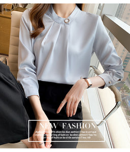 Professional shirt design niche long-sleeved satin commuter top