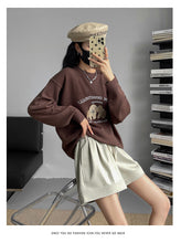 Load image into Gallery viewer, Washed leather A-line strap casual wide-leg shorts
