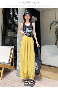 Ice silk lazy casual sunscreen leggings cotton and linen bloomers