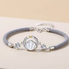 Load image into Gallery viewer, Shell Whale Moon Shape Pendant Braided Rope Couple Bracelet
