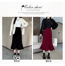 Load image into Gallery viewer, High-waisted fishtail skirt for petite slimming pear-shaped body
